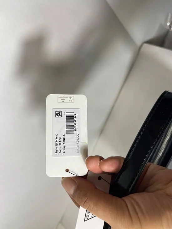 GUESS ARNELA Top Zip Small Black Patent Shoulder Bag NWT - Picture 2 of 12